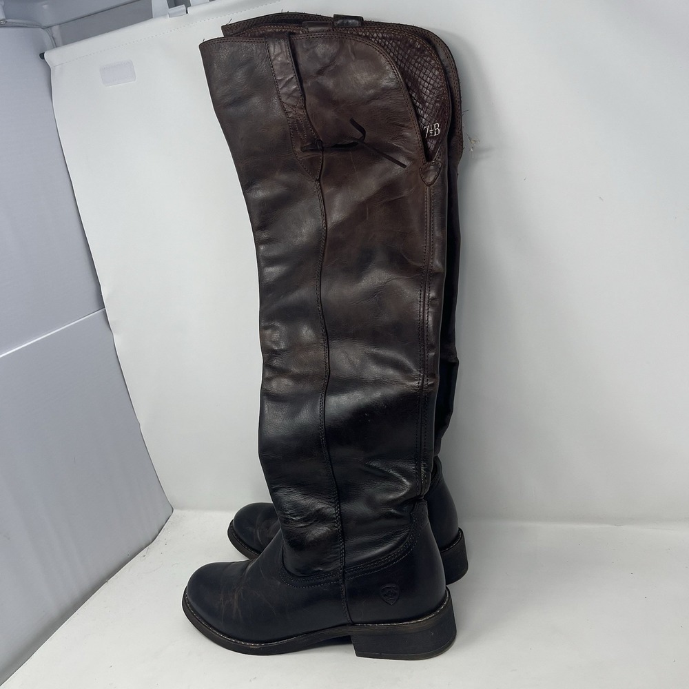 ARIAT Tall OTK Reverse-Ombre' Brown Leather FARAH #10021610 Boots US 7.5 B